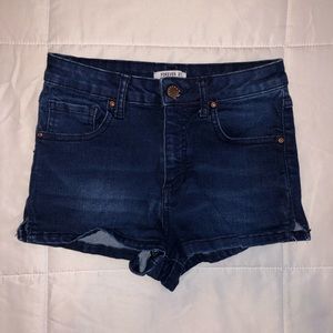 Dark Wash High Waisted Stretchy Shorts